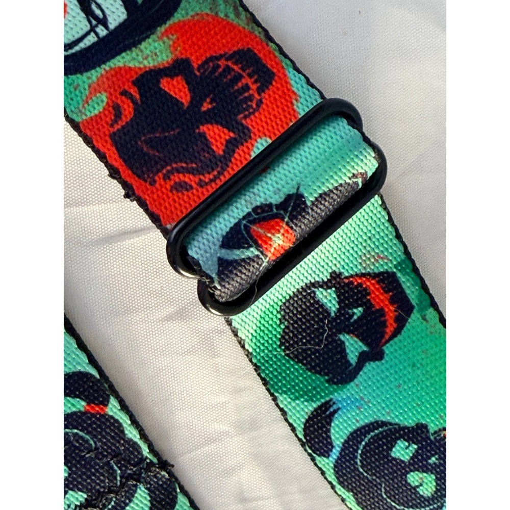 Buckle-Down Suicide Squad DC Comics Seatbelt Belt Teal Harley Quinn Joker Skulls - Picture 5 of 6
